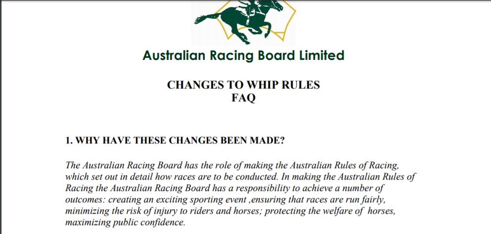 A Superb Decision by the Victorian Stewards – A Great Day For Animal Welfare – And a Proper Application of the Rules