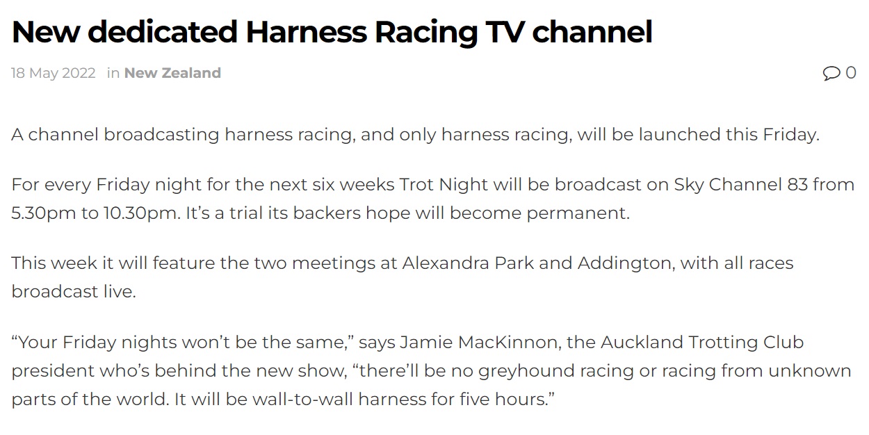 Auckland Trots TV is a Failure – So Are the ATC Board – These People Are an Absolute Disgrace – They Have Slaughtered the Sport