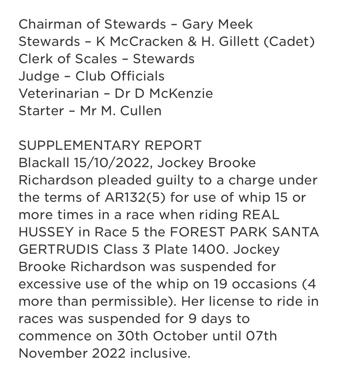 Anyone Got a Spare Abacus For the Western QLD Stewards?