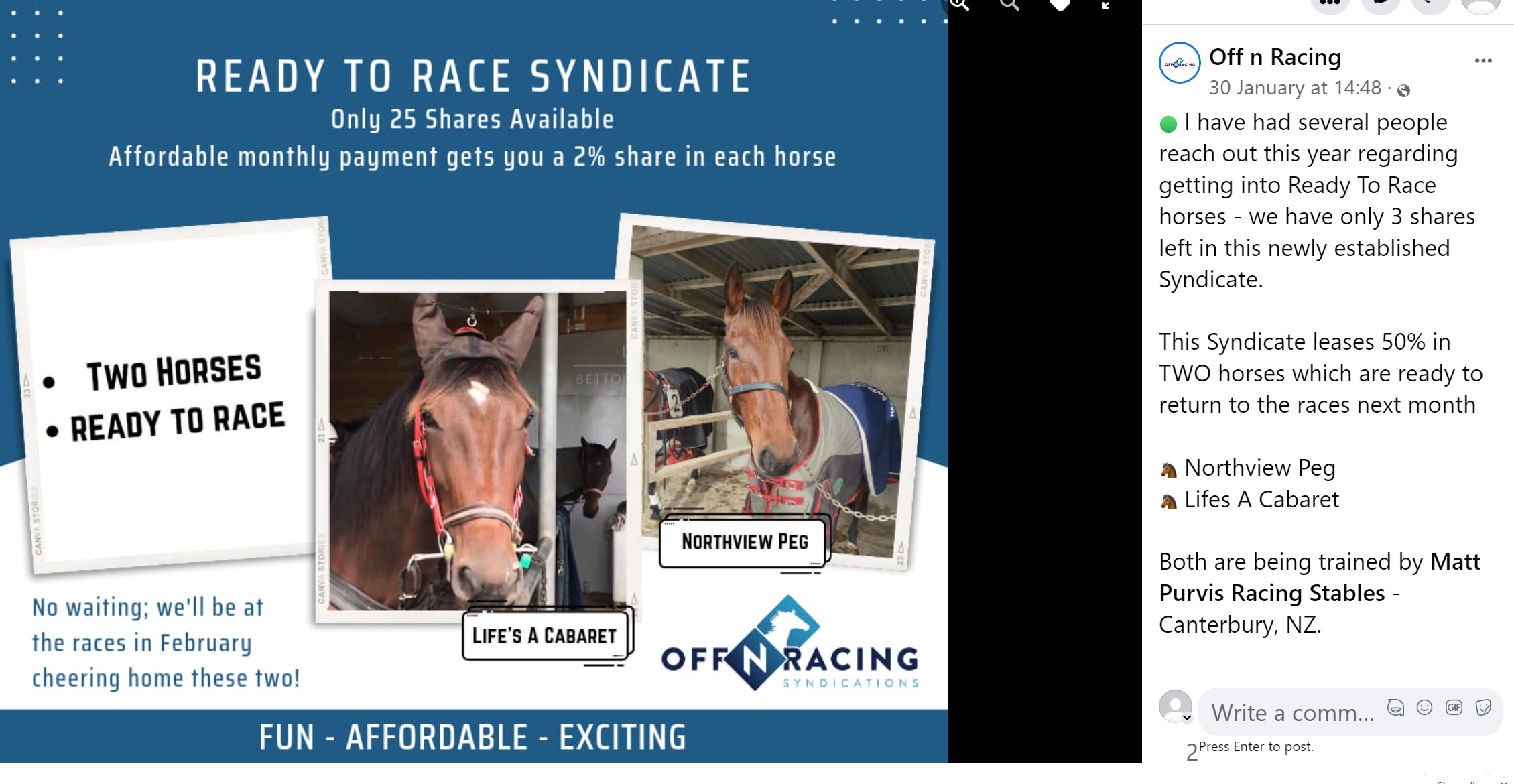 How Do You Syndicate a Horse That Isn’t Yours? – And How Do You Syndicate One That You’ve Already Syndicated Only 8 Months Before?