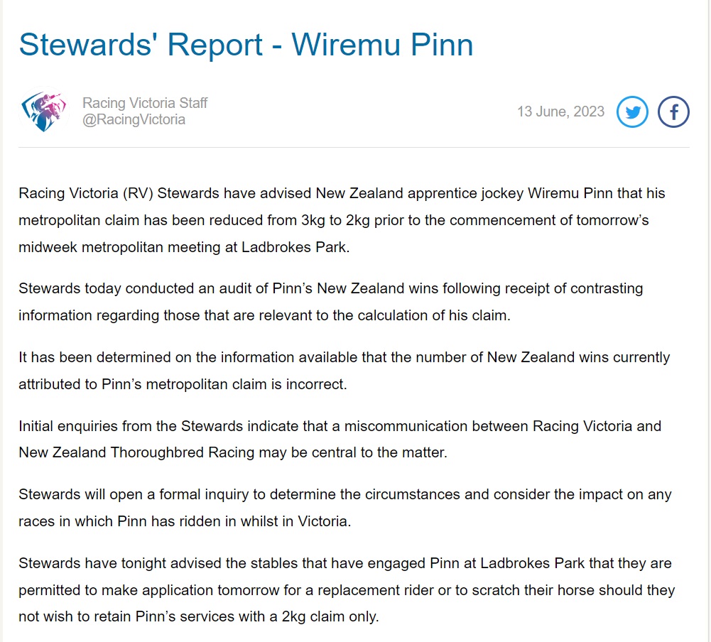 Will Any Disgruntled Owners Seek to Have Wiremu Pinn’s Mounts That Beat Their Horse Retrospectively DQ’d? – They Appear to Possibly Have a Case