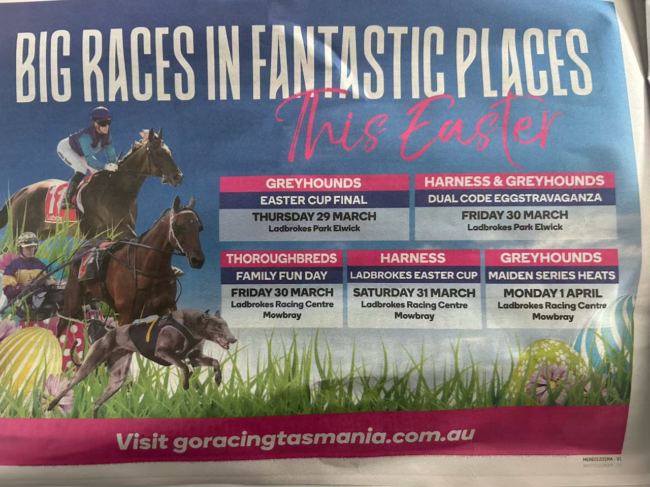 Tasracing Take Out a Half-Page Ad in the Paper Saying ‘We’re a Bunch of Clueless Morons Who Don’t Know What Day of the Week it Is, or How to Read the Racing Calendar’