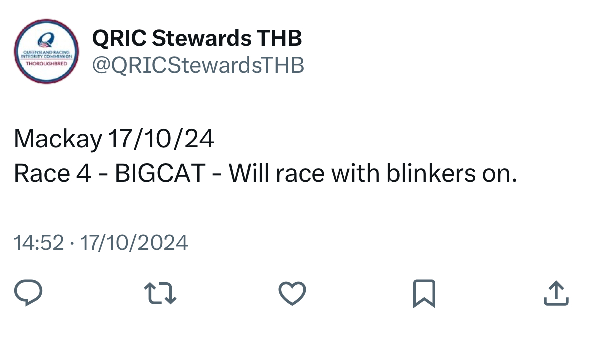 Blinkered – The QRIC Fails the Punters Yet Again