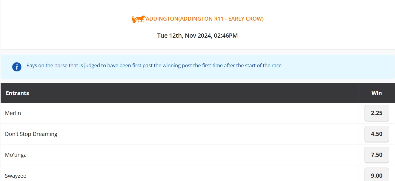 The Early Crow and Other Interesting Bet Options on Cup Day at Addington