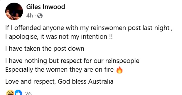 Giles Inwood Says Sorry – And Good on Him Too