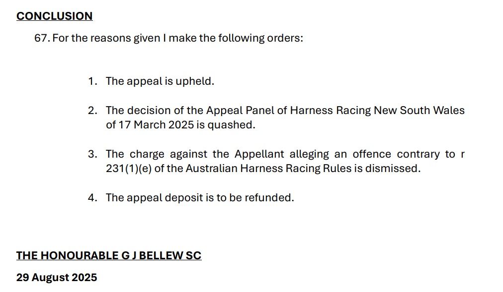 Memorable Quotes From the NSW Racing Appeals Tribunal Decision on Ben Sarina