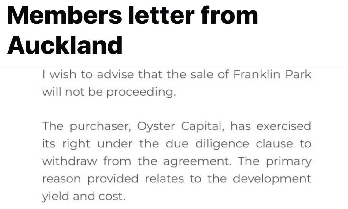 Pukekohe Sale Falls Over – Watches is About to Go Knocking on Doors