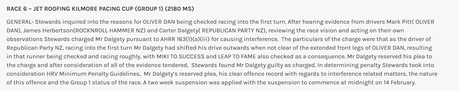 Carter Cops Two Weeks – And Deserved it Too