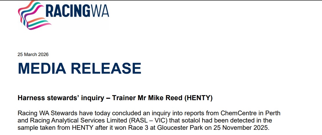 Leading WA Trot Trainer – Gets 6 Months – And Was Very Lucky at That