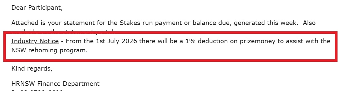 No Fuel Subsidies – But NSW Harness Owners Slugged an Extra 1%